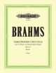 EDITION PETERS BRAHMS Variations & Fugue On A Theme Of Handel Op 24